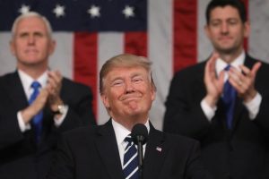 Trump smirking in the 2018 SOTU.