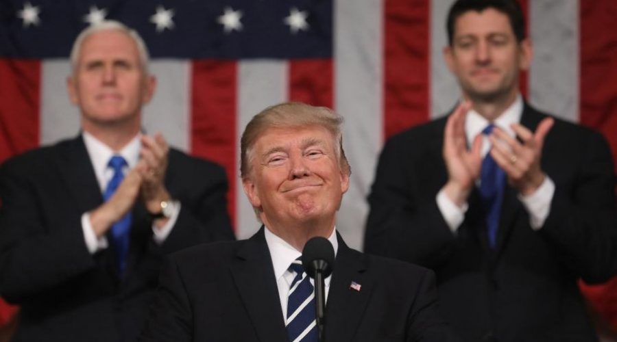 Trump smirking in the 2018 SOTU.